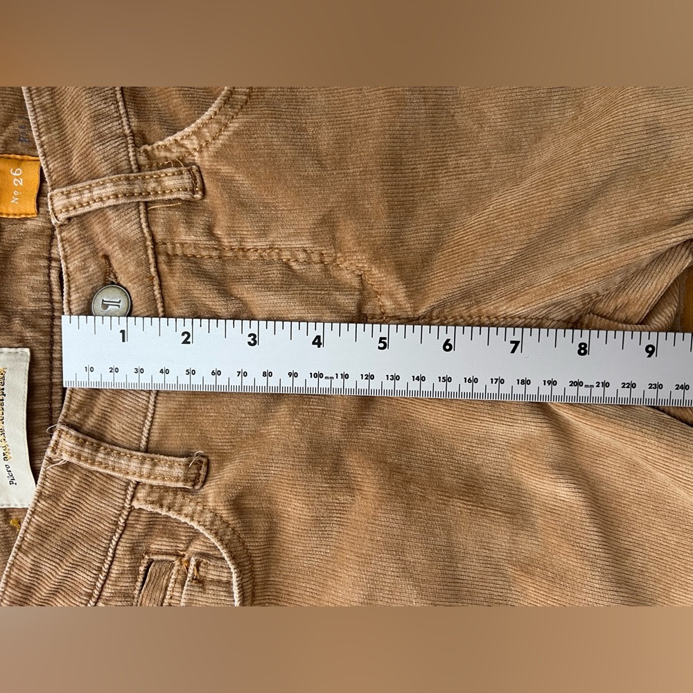 Pilcro and the Letterpress Chestnut Tan Flared Button Hem Corduroy Pants Size 26 - Picture 10 of 12